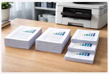 example showing what does collate mean when printing with collated and uncollated page stacks