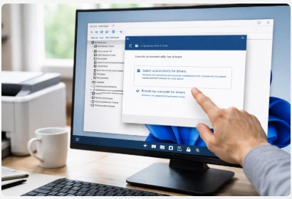 how to update printer driver using Device Manager in Windows 11