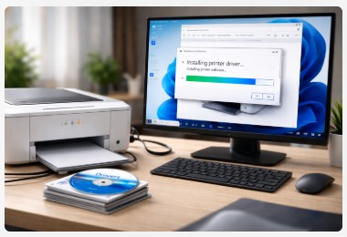 printer drivers installation process on Windows 11 computer