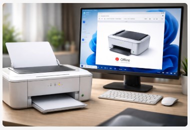 printer offline status in Windows 11 devices and printers