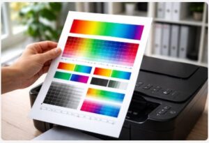 RGB print test page with color gradients and RGB blocks for printer color testing