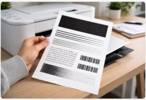 black and white print test page for checking printer black ink quality