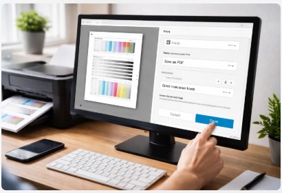 how to save a test page as pdf using print to pdf feature