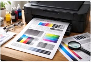 universal test page for all printer brands showing color and alignment test